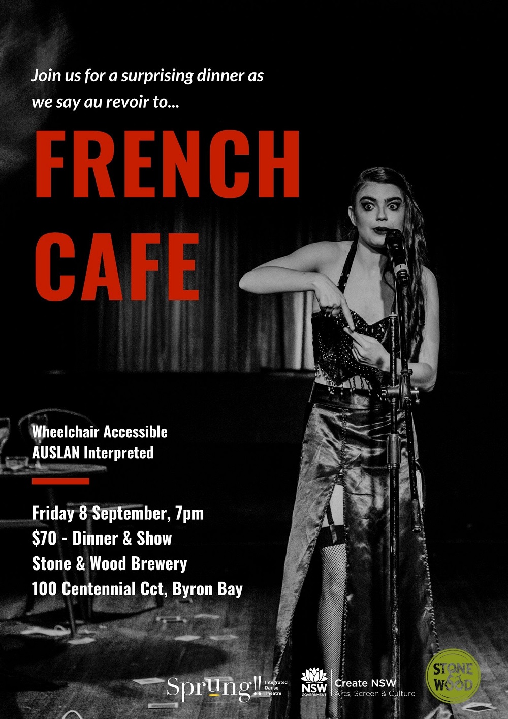 Sprung!! French Cafe Dinner tickets on sale