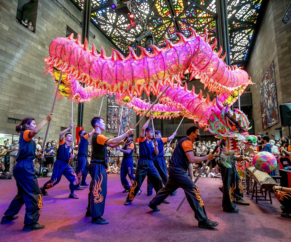 Dragon dances at the NGV Lunar New Year Celebrations, taking place from 10-11 February at NGV International, Melbourne. Photo by Michael Pham